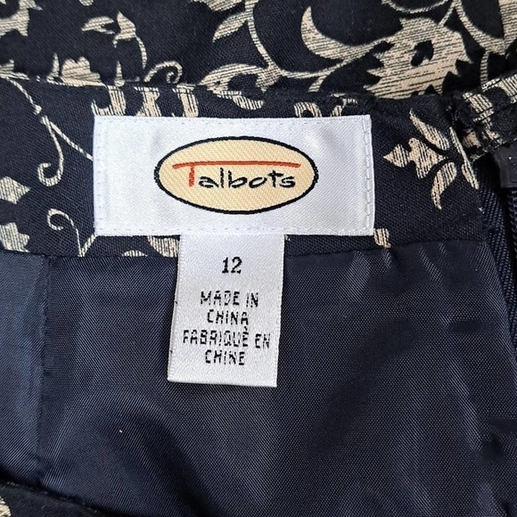 Talbots black and gold brocade skirt size 12 - Picture 3 of 4